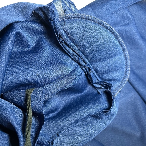 Conti-Lee New York Matching Two Piece Top And Skirt Navy Blue Vintage Sheer XL - Picture 10 of 16